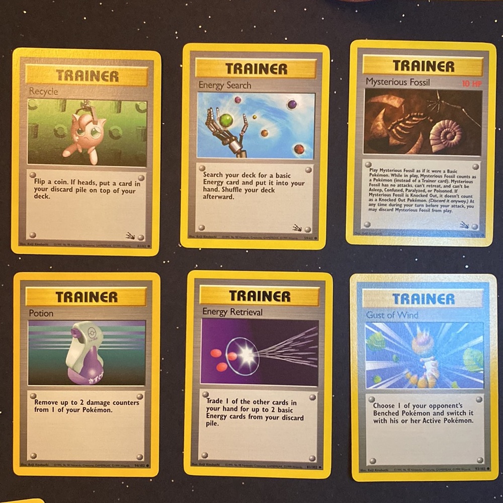 1999 Pokémon Trainer Bundle - 6 pack Base Set and Fossil Series